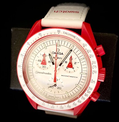 Swatch Speedmaster Moonwatch ホワイト/レッド OMEGA X SWATCH SpeedMaster MoonSwatch MISSION TO MARS 42mm NEW