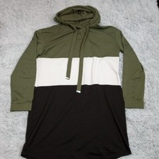 No Boundaries Girls Hoodie Sweatshirt Green XL 15 17 Color Block Long Length