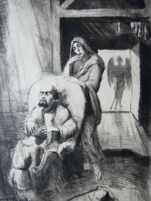 WALTER WELLENSTEIN (1898, 1970)  - Tobias, Radierung 1925, handsigniert