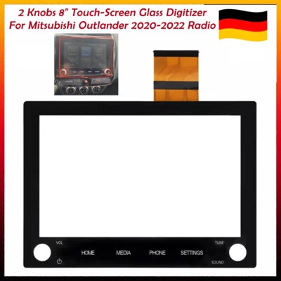8" 2 Knöpfe Radio Touchscreen Digitizer für Mitsubishi Outlander 2019-22 MK3 SAT - Bild 1 von 4