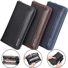 Fashion Leather Wallet Long Clutch Card Holder Purse Large Capacity Handbag Men