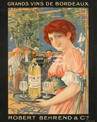 Poster E. Parrot Vin De Bordeaux – Affiche Vintage 40x60cm, Reproduction HQ