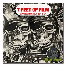 Hydrographic film Large Pirate Skulls hydro dipping 7' x 20" hydro dip