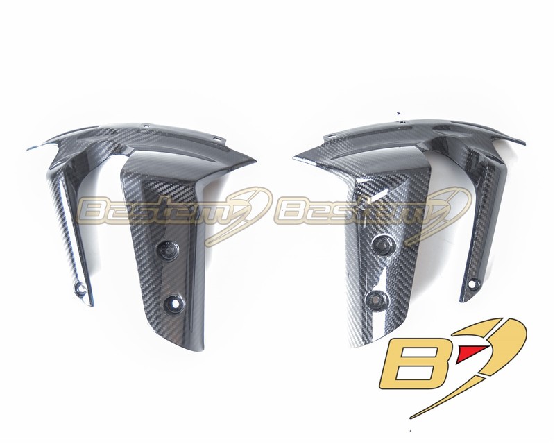 2020-2022 Triumph Rocket 3 REAL Carbon Fiber Front Fender Brackets Twill