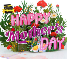 3D Pop up Mothers Day Card - Happy Mothers Day Flower Pop up Gift Greeting Card