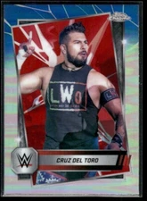 2025 Topps Chrome WWE Cruz Del Toro #76 Red & Blue Refractor