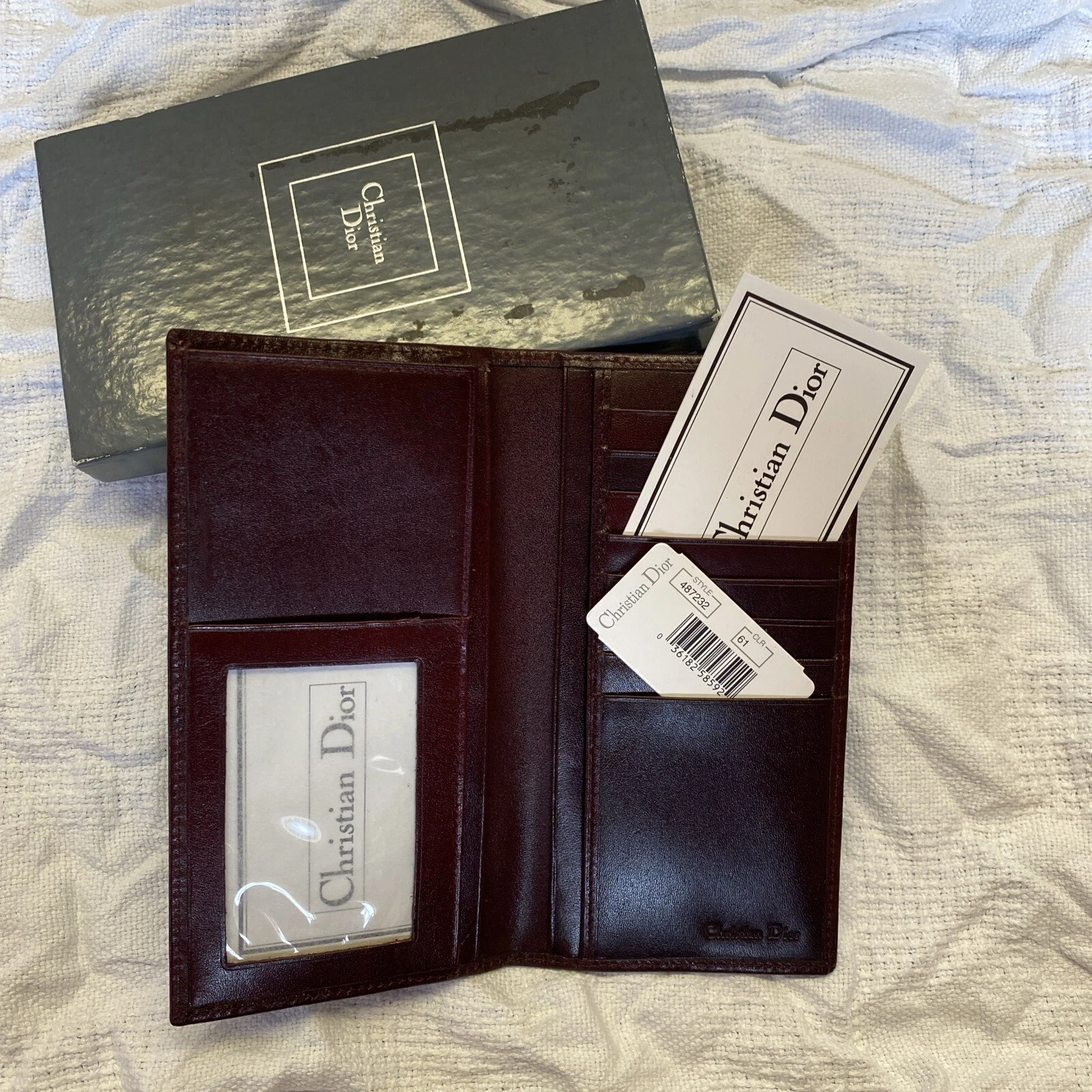 Secrétaire de poche Christian Dior cuir marron vintage style numéro 487232 ��
