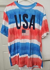 MAD Engine Mens 2X USA Tie Dye Cotton Blend Shirt 