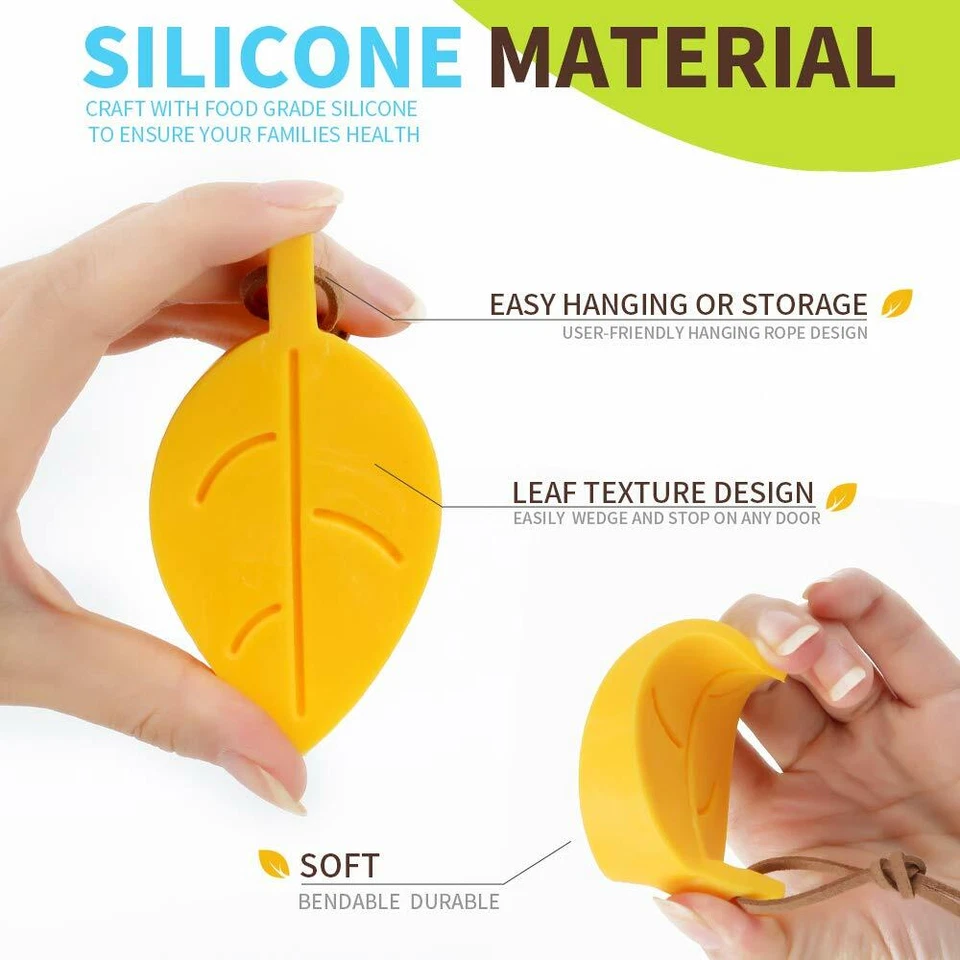 Tapón de puerta EE. UU. 4 piezas cuña protector de dedo goma seguro decorativo topes de puerta Foto 4 de 4