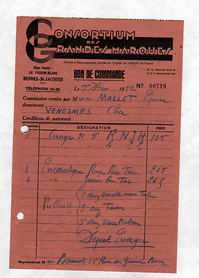 RENNES ST-JACQUES (35) LE PIGEON BLANC ''CONSORTIUM DES GRANDE MARQUES'' 1952