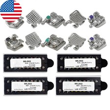 Dental Orthodontic Metal Brackets Braces Mini Roth MBT 018 022 345 Hooks MIM