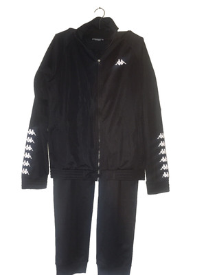 Kappa Herren Fitness Trainingsanzug, schwarz, Gr. 48/M, 2-teilig
