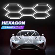 Hexagon 5 Grid Honeycomb Hex LED Light Garage Gym Bar Club Ceiling Wall Lamp US