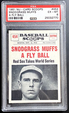 1961 NU-CARD SCOOPS #454 FRED SNODGRASS MUFFS A FLY BALL PSA 6 EX-MT NY Giants