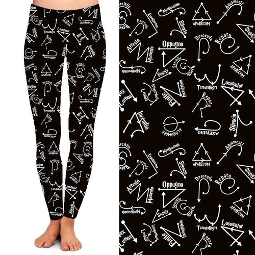 Harry Potter Spells Women's Leggings w/ Pockets TC Plus Size 12-18 - 第 1/2 張圖片