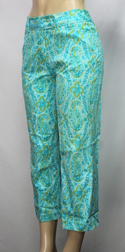 Pantalones capri Versailles para mujer elásticos cachemira multicolor talla 8 Foto 4 de 4