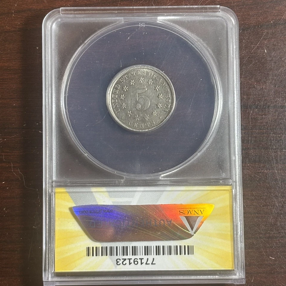 1883/2 Shield Nickel Overdate FS-305 - MS60 Uncirculated Unc Details ANACS - Image 2 of 2