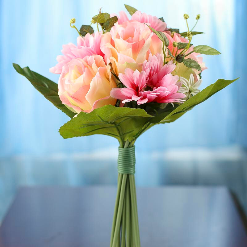 Factory Direct Craft Artificial Soft Pink and Peach Gerbera Daisy Bundle