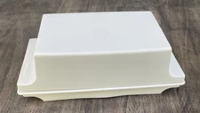 Vintage Tupperware Butter Keeper Double Stick Dish with Lid 1511 1512 Almond USA