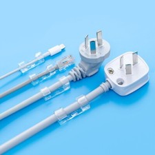 20PCS Self-Adhesive Tidy Wire Clips Transparent Cable Organiser Cord Holder