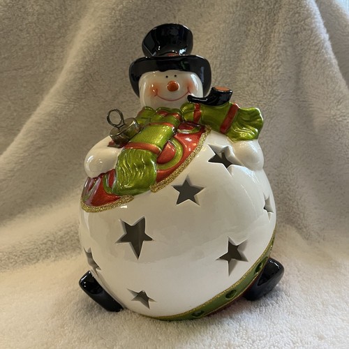 QVC Home Reflections Christmas Luminary Flameless Candle Timer Snowman Ornaments - Picture 6 of 11