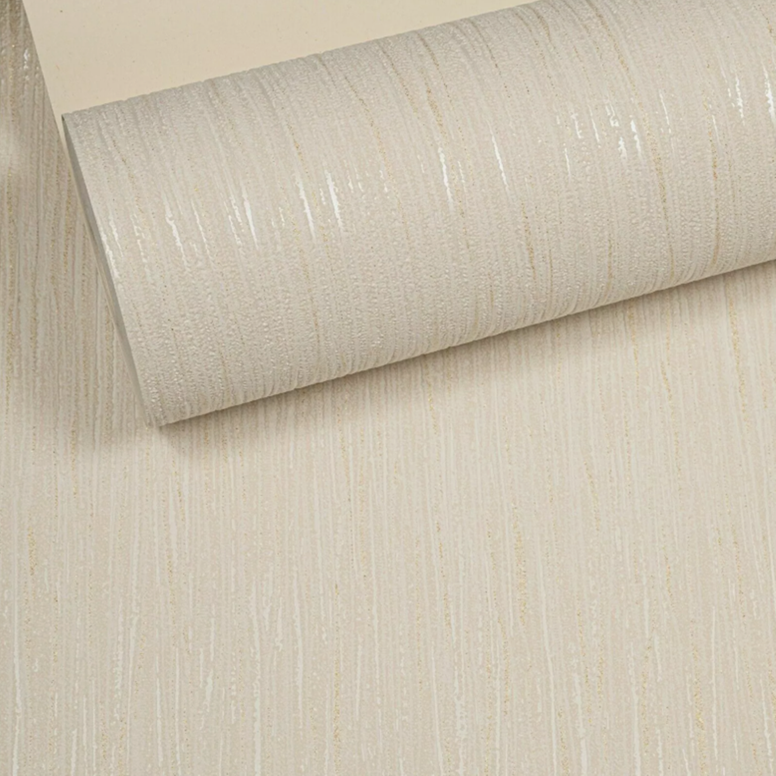 Plain Cream Gold Wallpaper Glitter Shimmer Textured Feature Wall Bedroom Office