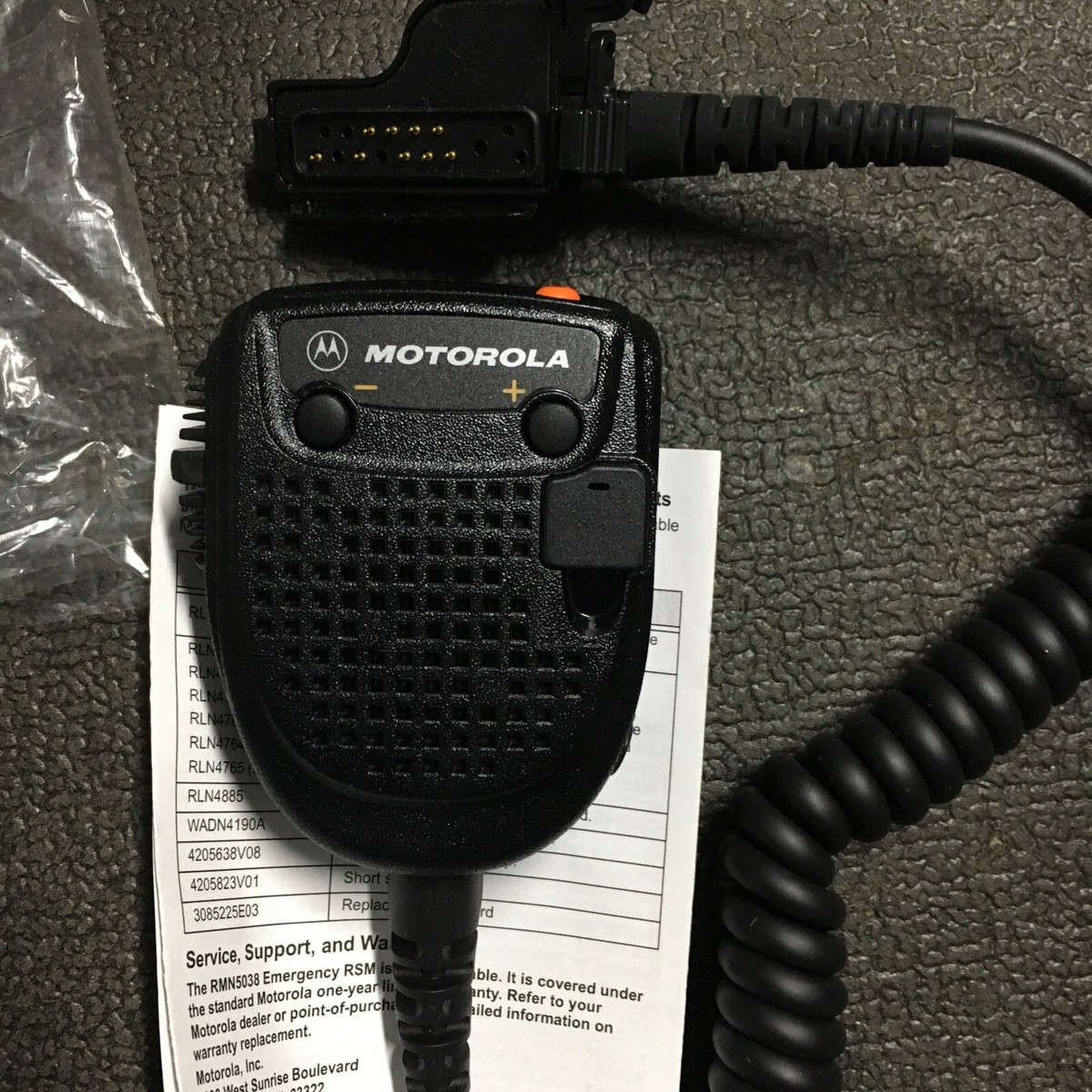 MOTOROLA RMN5038A RADIO MIC HT1000 JT1000 MTX9000 XTS 1500 2500