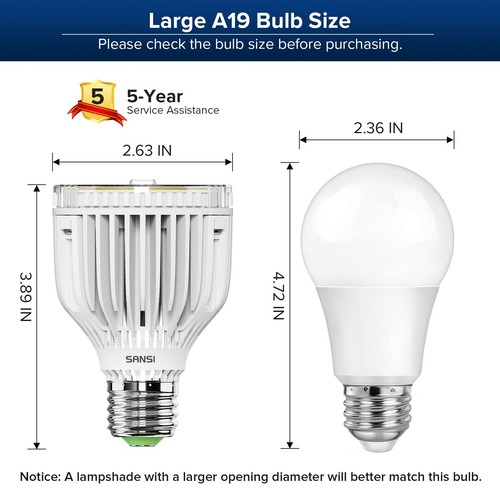High Lumen LED Light Bulb 5000K Daylight Energy Saving Home Light Bulb E26 SANSI - Picture 58 of 84
