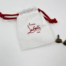 Christian Louboutin  Pump Heel tips Replacement In White Fabric Bag, Authentic