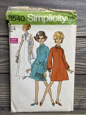 Primative Simplicity Sewing 1969 Misses Dress Sash Stole 8540 Pattern Cut 