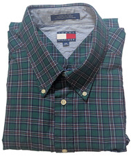 VTG 90s Tommy Hilfiger Deadstock Plaid Shirt Mens XXL NWT Power Loomed Cotton SS