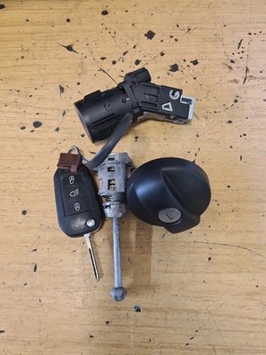 2014 PEUGEOT 2008 MK1 LOCK SET IGNTION BARREL DOOR LOCK + KEY + FUEL CAP
