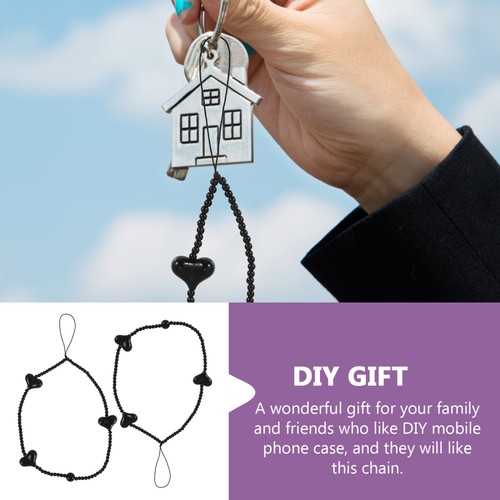 2 Pcs Love Mobile Phone Chain Strap Cute Wrist Beads Beaded Lanyard Lanyards - 第 4/12 張圖片