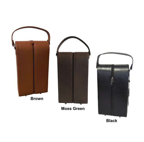 Leather Double Wine Case Holder - Picture 2 of 3