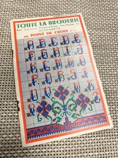Antikes Stickmuster Alphabet Blumen Alle Stickerei Kreuzstich Vintage