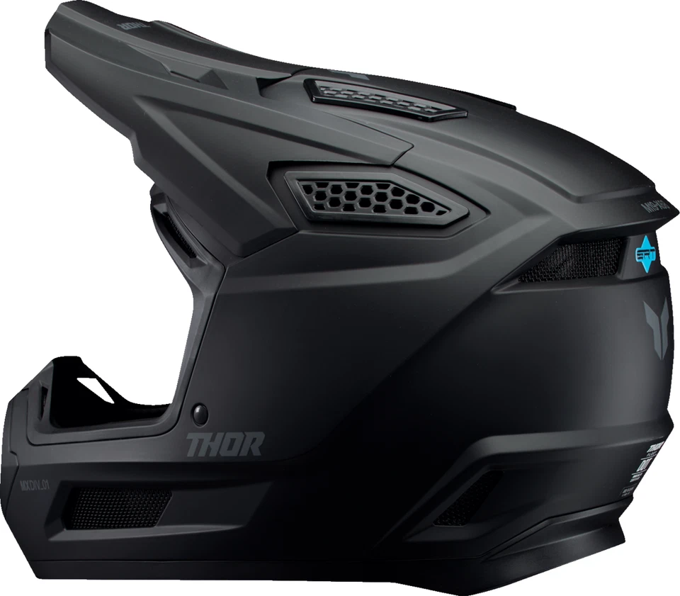 Casco Thor Negro Mate Flota Motocross Sólido Off Road Dirt Bike ATV MX 2025 Foto 4 de 4