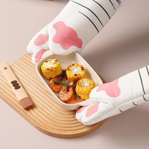 Insulation Cat Paws Oven Mitts Heat Resistant Kitchen Handschoen Cooking - Picture 7 of 18