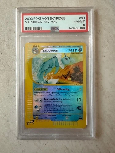 Pokemon Vaporeon 33/144 Skyridge Reverse foil Psa 8 Low pop WOTC