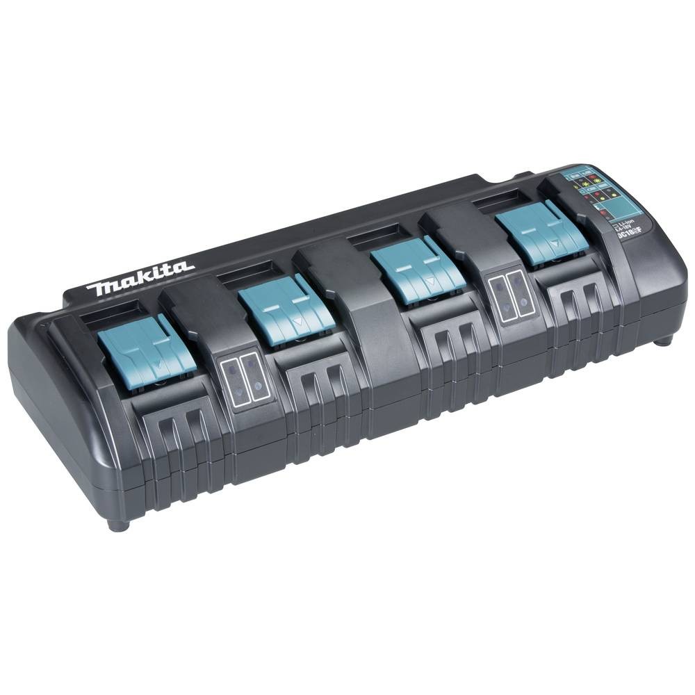 Chargeur Makita DC18SF à 4 ports pour batteries 18V Li-Ion de chantier