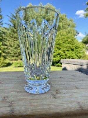 Waterford Crystal Kelsey Pattern 7.75'' Footed Flower Vase Signed 3.2 lb Heavy