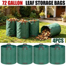 4 Pack Reusable Garden Waste Bags 72 Gallon Yard Leaf Lawn Trash Waste Bags US