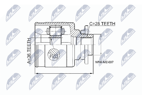 Gelenksatz Antriebswelle NTY NPW-MZ-037 FüR Mazda Ranger Ford ET Tdci 4X4 BT 50-image