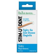 The Natural Dentist Stim-U-Dent Plaque Removers, Thin, Mint 160 Count, Brown