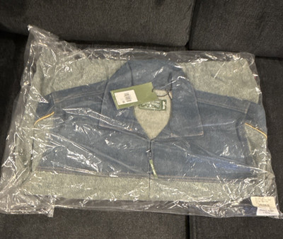 Levi's Denim Tears African Diaspora Goods Collared Zip Denim Sweatshirt Gray L