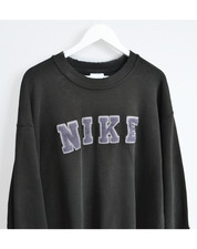 90s Vintage Mens NIKE Sweatshirt Spell Out Logo DIY Distressed Sweater Grey XL