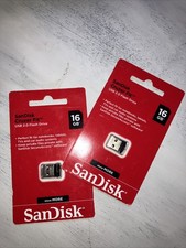 2x SanDisk Cruzer Fit Flash Drive 16GB USB 2.0 Memory Stick Mini USB Flash Drive