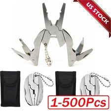 Pocket Multi Tool Pliers Mini Folding Key Chain Fishing Camping Small Pliers Lot