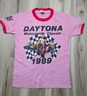 Daytona Motorcycle Classic Bike Week 1989 Ringer Red t shirt Size Medium