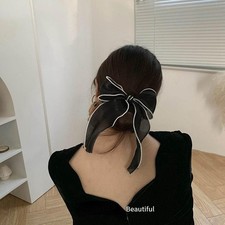 Elegant Pearl Bow Hair Clip Women Ponytail Duckbill Barrette