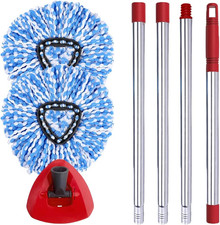 O-Cedar EasyWring Spin Mop Replacement Set with Microfiber Refills  Handle